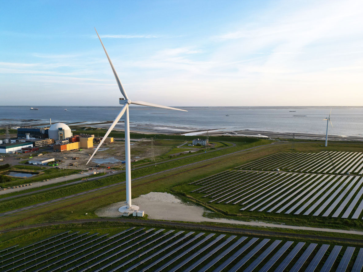 Factory with windmill