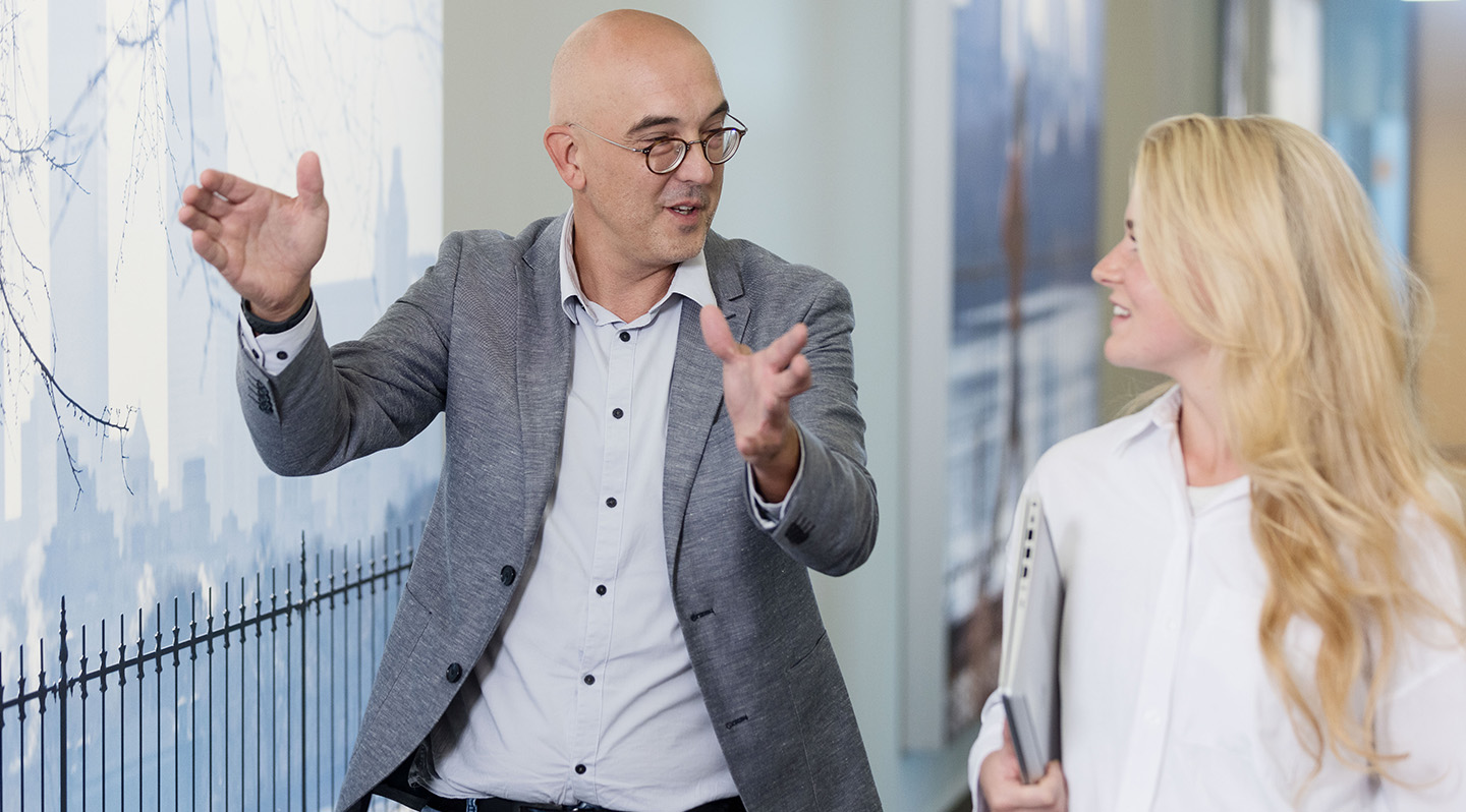 colleagues explaining
