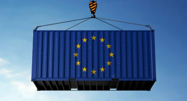 EU flagged container