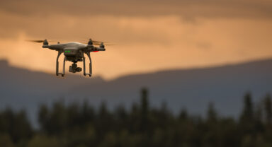 Drone flying for security
