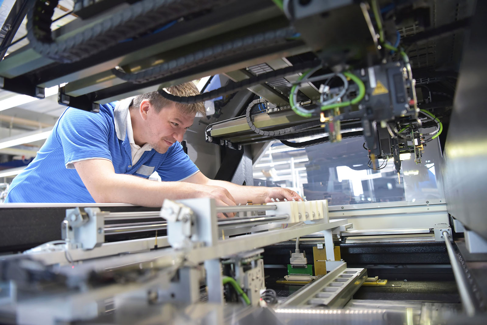 Man working on high tech innovation
