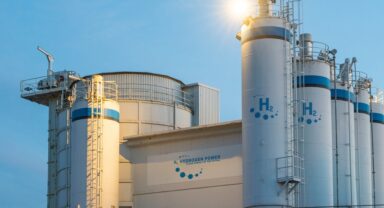 hydrogen tanks at a factory